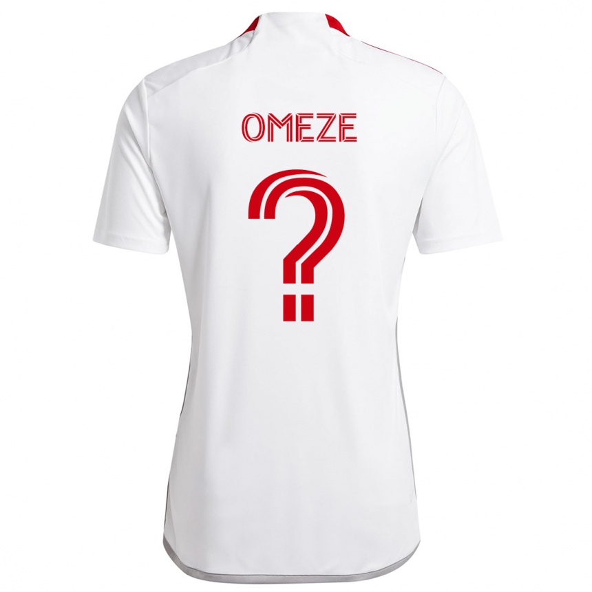 Niño Fútbol Camiseta Chimere Omeze #0 Blanco Rojo 2ª Equipación 2024/25