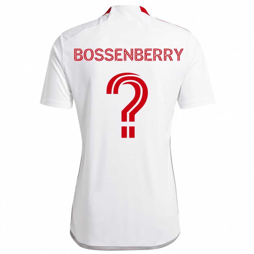 Niño Fútbol Camiseta Antone Bossenberry #0 Blanco Rojo 2ª Equipación 2024/25