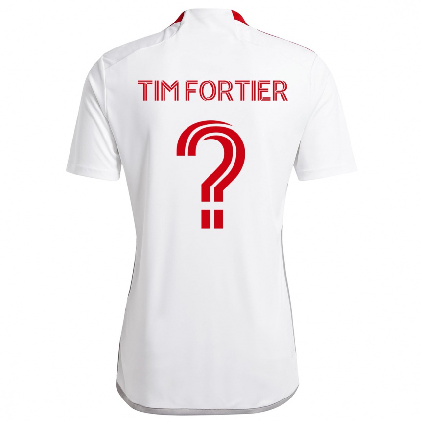 Niño Fútbol Camiseta Tim Fortier #0 Blanco Rojo 2ª Equipación 2024/25