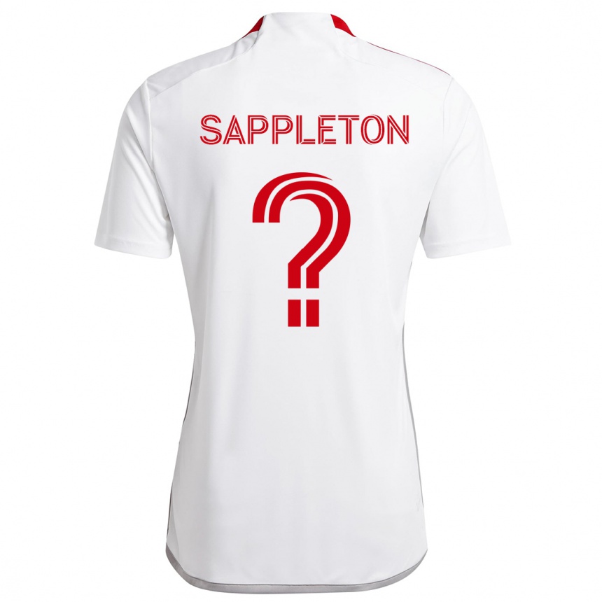 Niño Fútbol Camiseta Spencer Sappleton #0 Blanco Rojo 2ª Equipación 2024/25