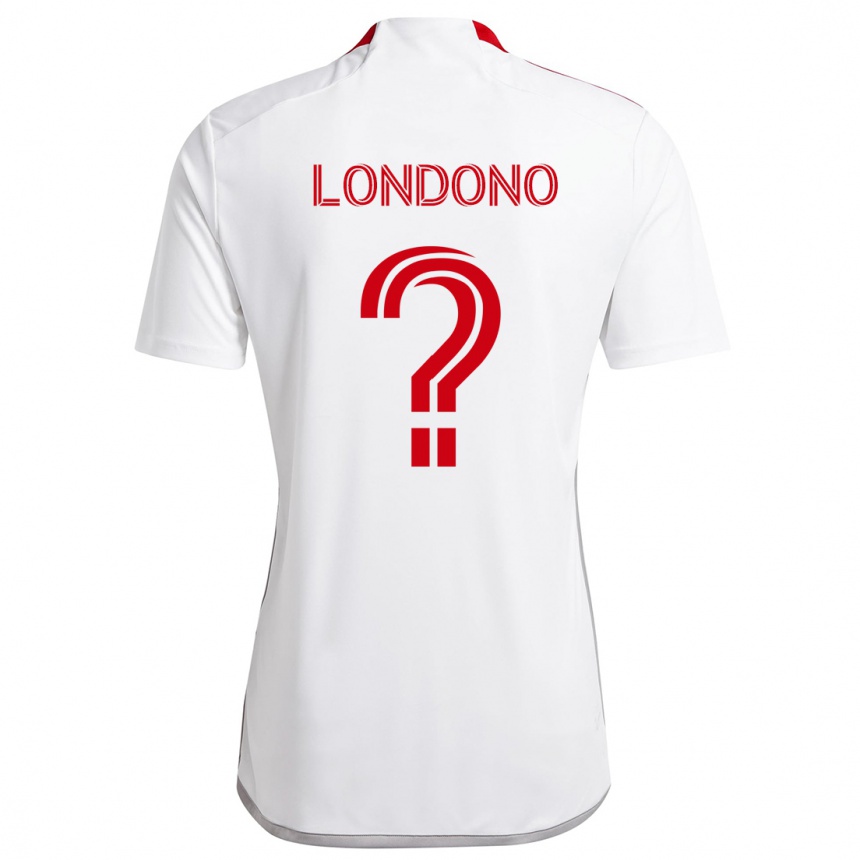 Niño Fútbol Camiseta Tyler Londono #0 Blanco Rojo 2ª Equipación 2024/25