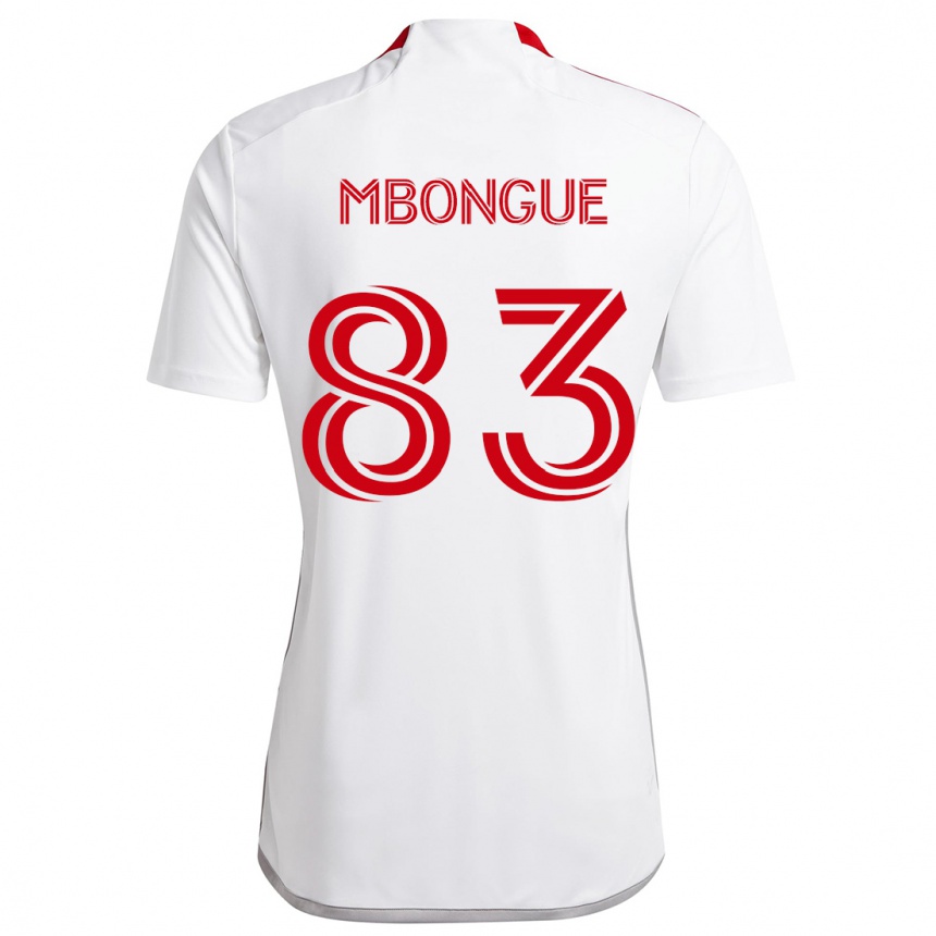 Niño Fútbol Camiseta Hugo Mbongue #83 Blanco Rojo 2ª Equipación 2024/25