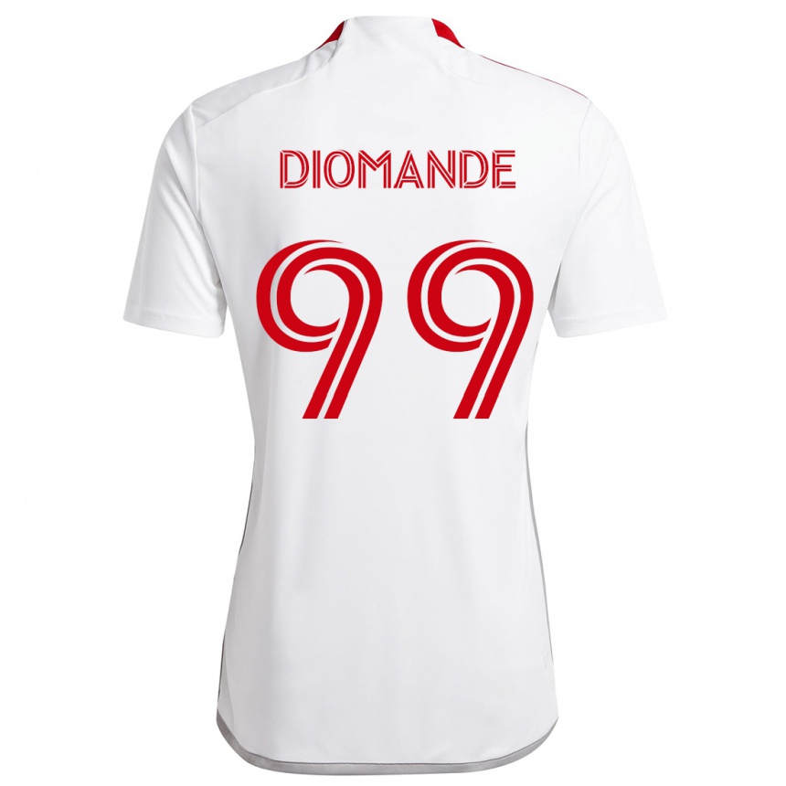 Niño Fútbol Camiseta Adama Diomande #99 Blanco Rojo 2ª Equipación 2024/25