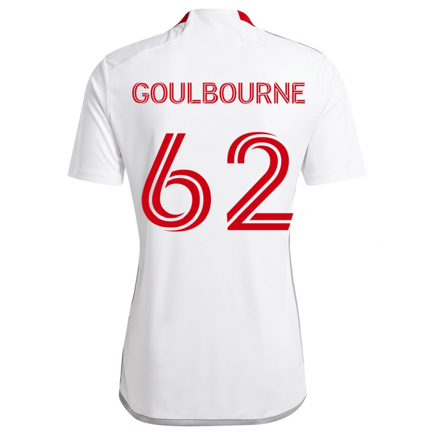 Niño Fútbol Camiseta Rohan Goulbourne #62 Blanco Rojo 2ª Equipación 2024/25