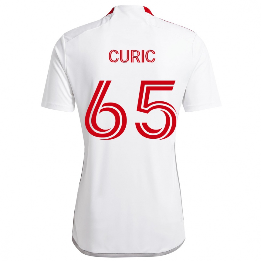 Niño Fútbol Camiseta Antony Curic #65 Blanco Rojo 2ª Equipación 2024/25