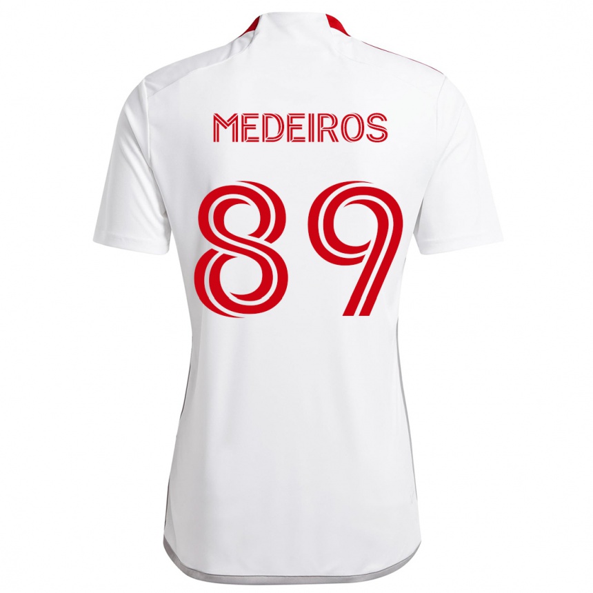 Niño Fútbol Camiseta Matthew Medeiros #89 Blanco Rojo 2ª Equipación 2024/25