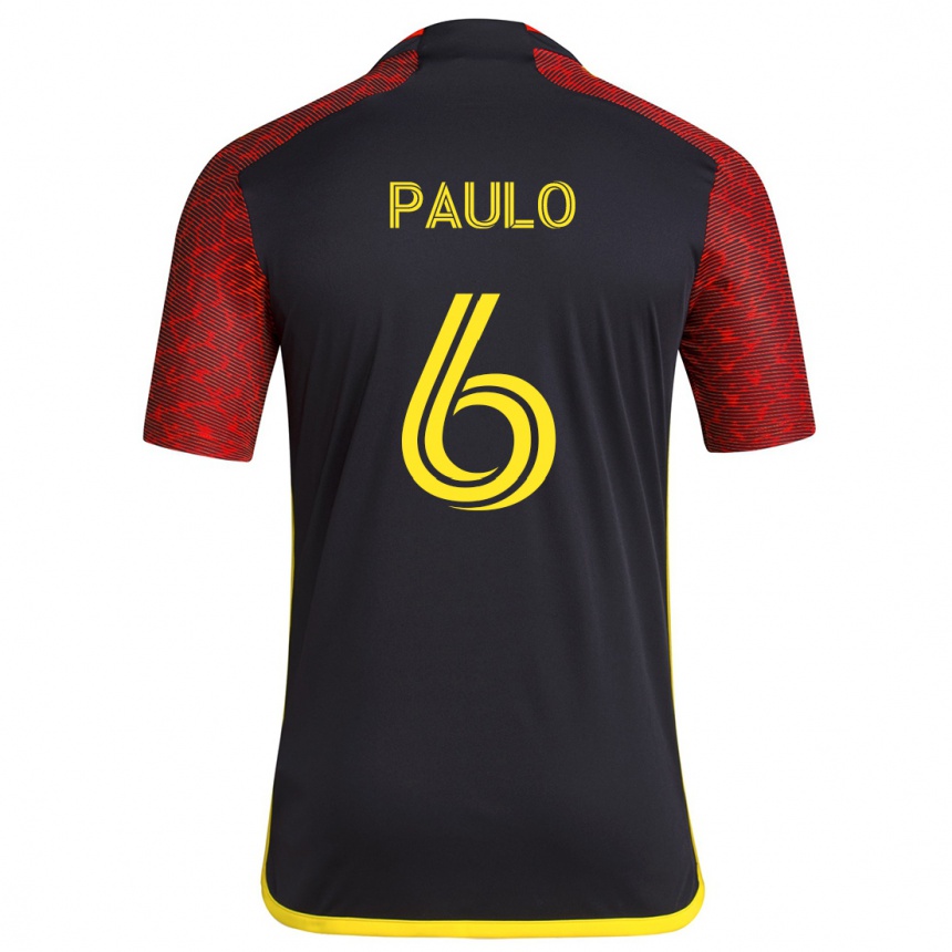 Niño Fútbol Camiseta João Paulo #6 Negro Rojo 2ª Equipación 2024/25