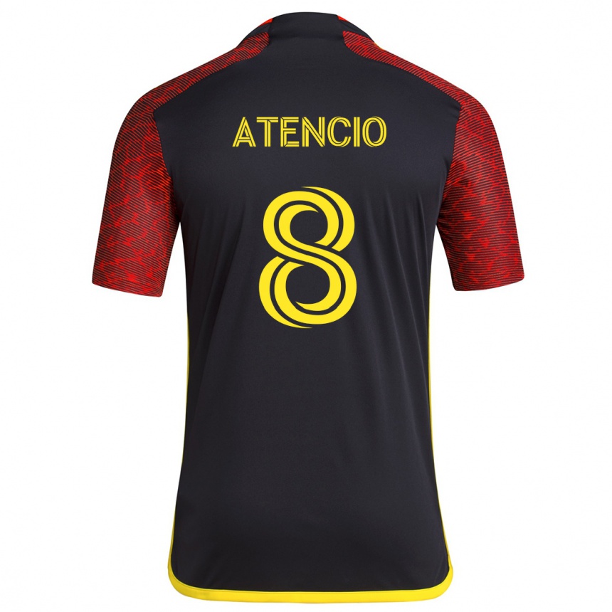 Niño Fútbol Camiseta Josh Atencio #8 Negro Rojo 2ª Equipación 2024/25