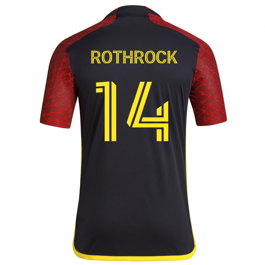 Niño Fútbol Camiseta Paul Rothrock #14 Negro Rojo 2ª Equipación 2024/25