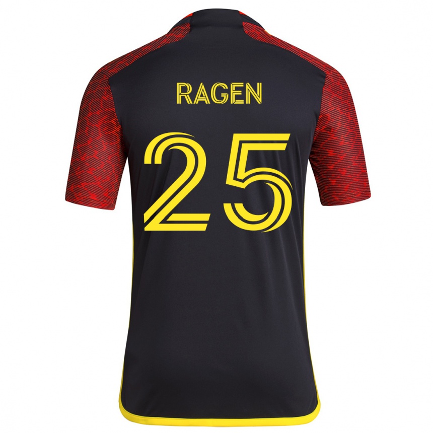 Niño Fútbol Camiseta Jackson Ragen #25 Negro Rojo 2ª Equipación 2024/25