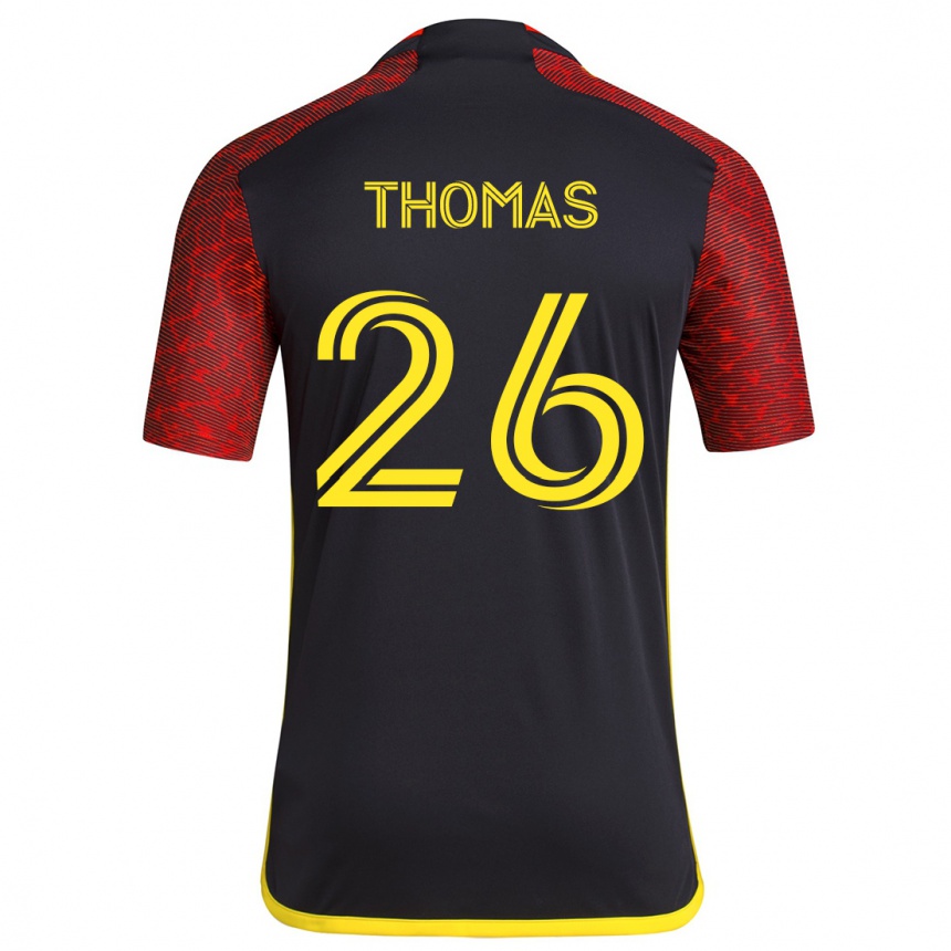 Niño Fútbol Camiseta Andrew Thomas #26 Negro Rojo 2ª Equipación 2024/25