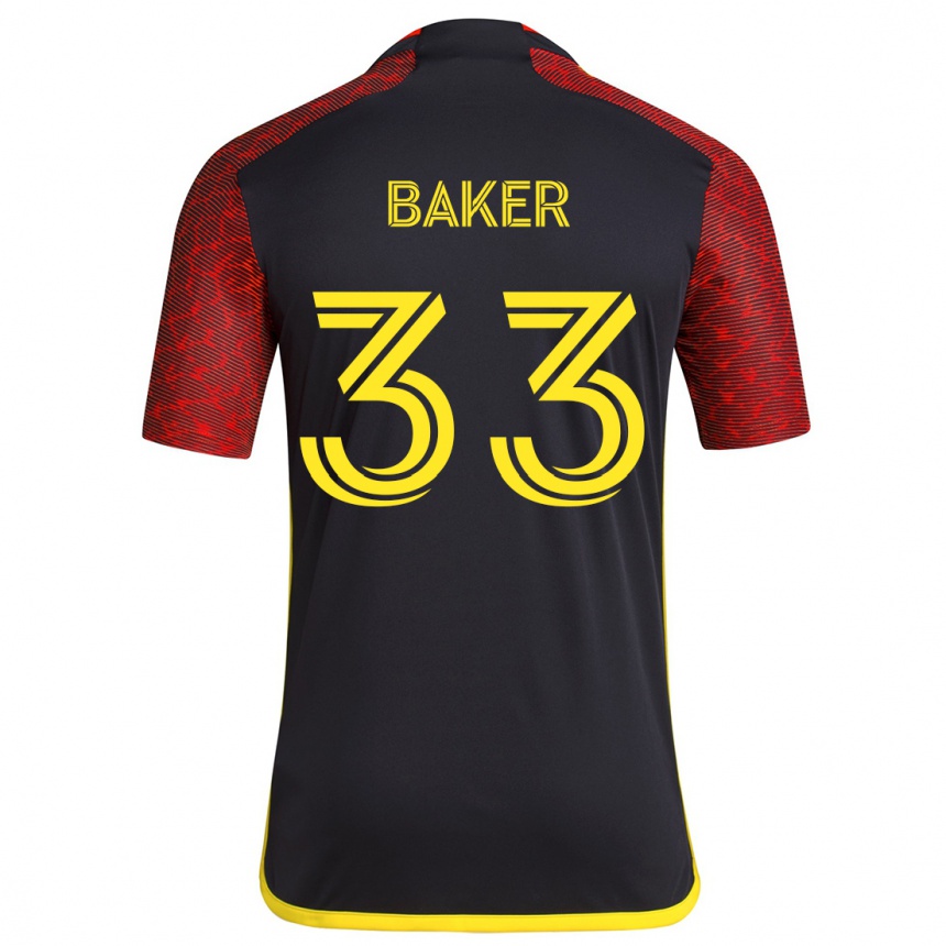 Niño Fútbol Camiseta Cody Baker #33 Negro Rojo 2ª Equipación 2024/25