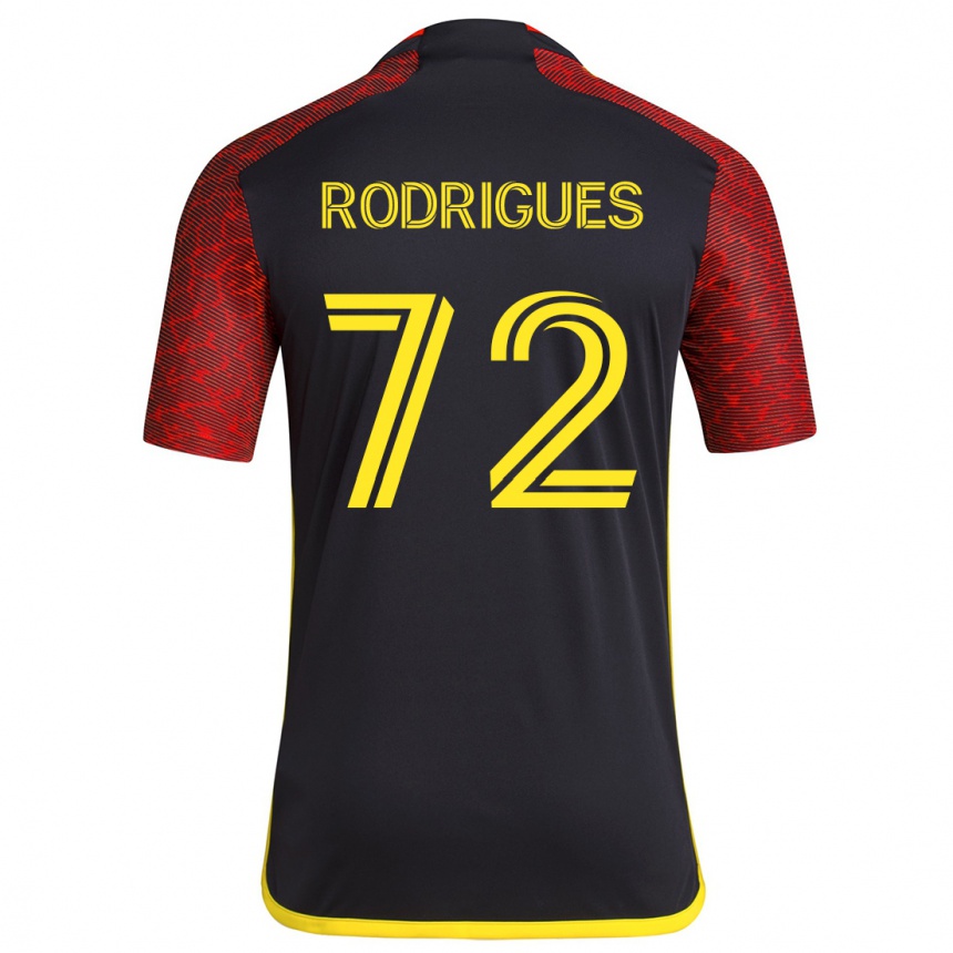 Niño Fútbol Camiseta Braudílio Rodrigues #72 Negro Rojo 2ª Equipación 2024/25