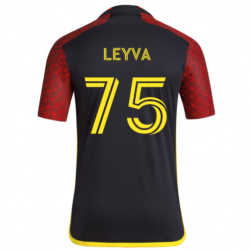 Niño Fútbol Camiseta Danny Leyva #75 Negro Rojo 2ª Equipación 2024/25