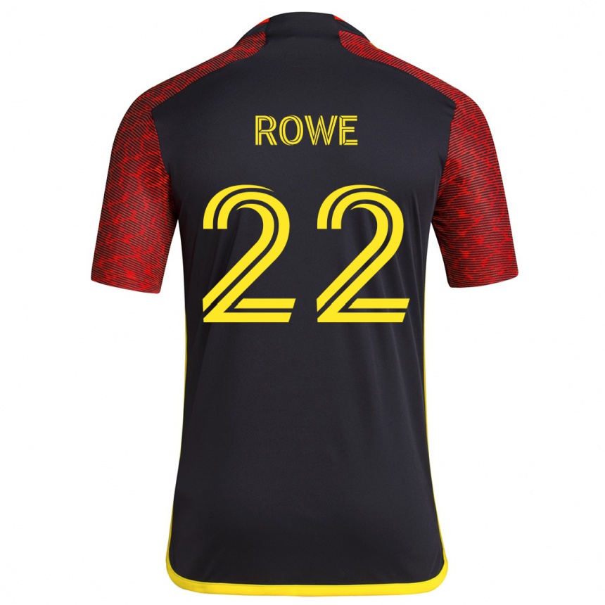 Niño Fútbol Camiseta Kelyn Rowe #22 Negro Rojo 2ª Equipación 2024/25