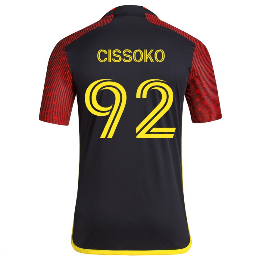 Niño Fútbol Camiseta Abdoulaye Cissoko #92 Negro Rojo 2ª Equipación 2024/25