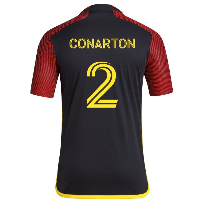 Niño Fútbol Camiseta Alyssa Conarton #2 Negro Rojo 2ª Equipación 2024/25