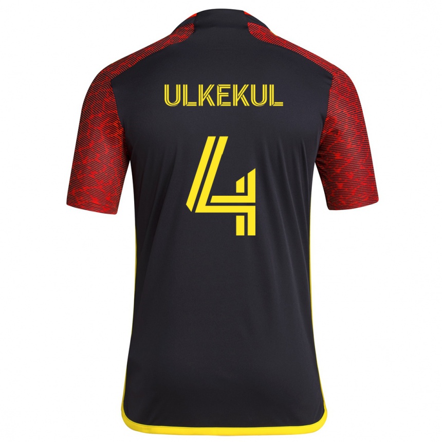 Niño Fútbol Camiseta Jodi Ulkekul #4 Negro Rojo 2ª Equipación 2024/25