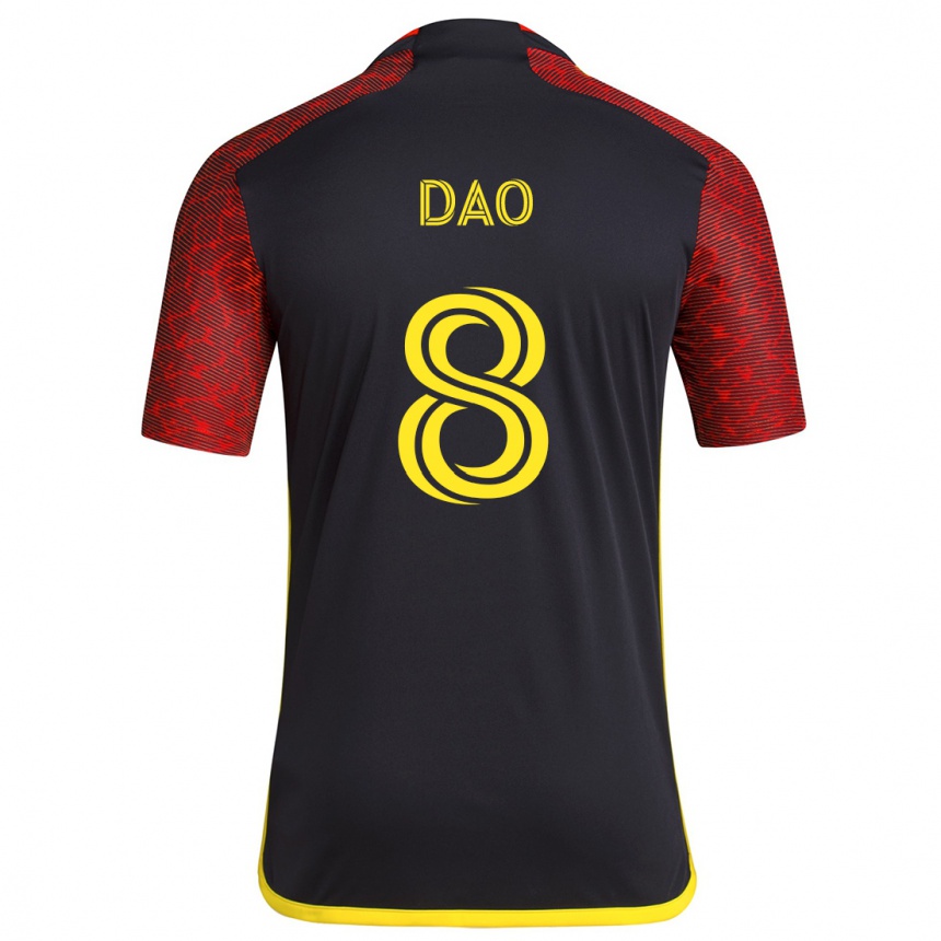 Niño Fútbol Camiseta Kaylee Dao #8 Negro Rojo 2ª Equipación 2024/25