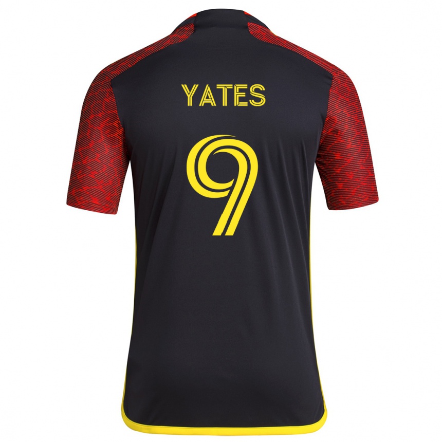 Niño Fútbol Camiseta Summer Yates #9 Negro Rojo 2ª Equipación 2024/25