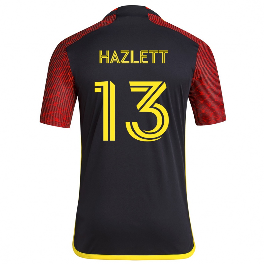 Niño Fútbol Camiseta Kimberly Hazlett #13 Negro Rojo 2ª Equipación 2024/25