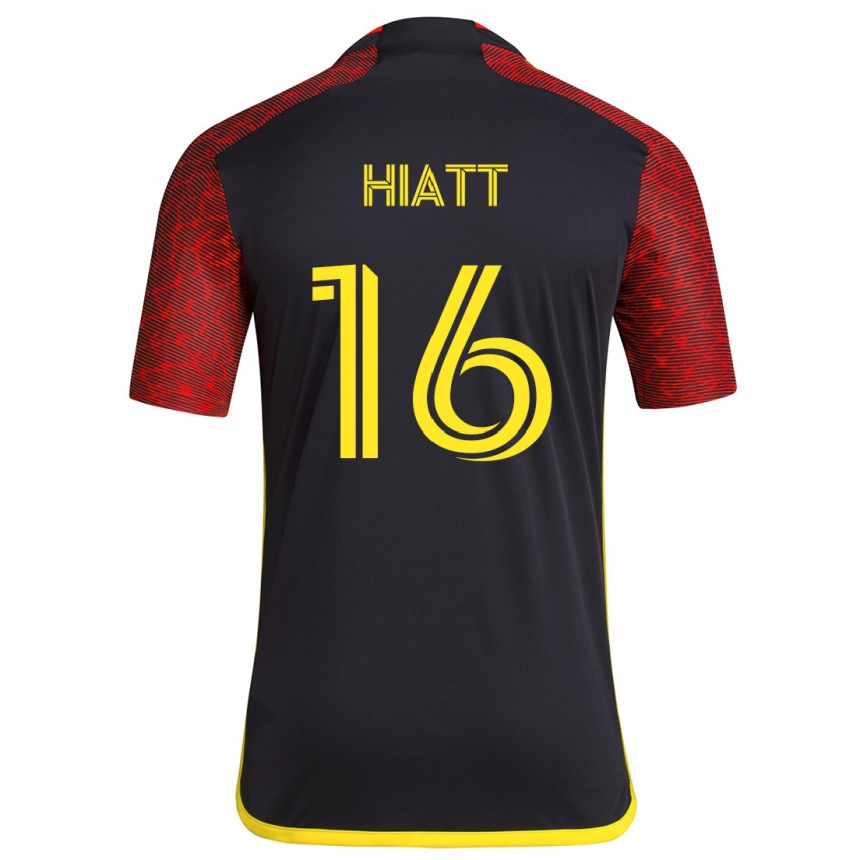 Niño Fútbol Camiseta Samantha Hiatt #16 Negro Rojo 2ª Equipación 2024/25