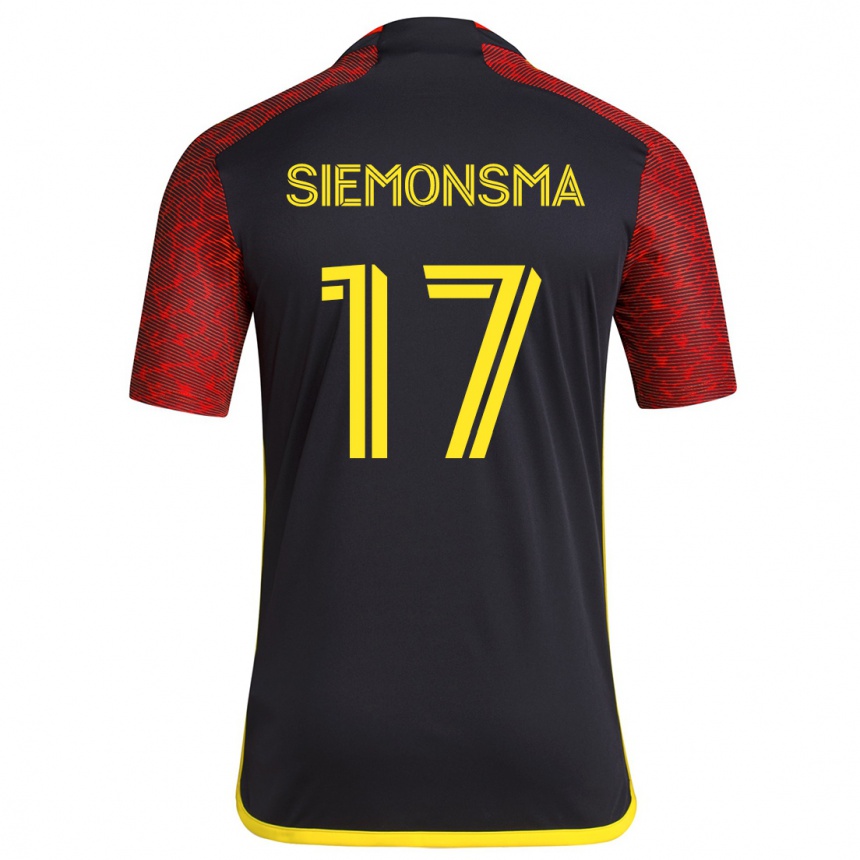 Niño Fútbol Camiseta Sianna Siemonsma #17 Negro Rojo 2ª Equipación 2024/25