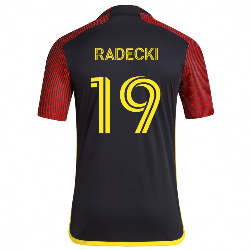 Niño Fútbol Camiseta Taylor Radecki #19 Negro Rojo 2ª Equipación 2024/25