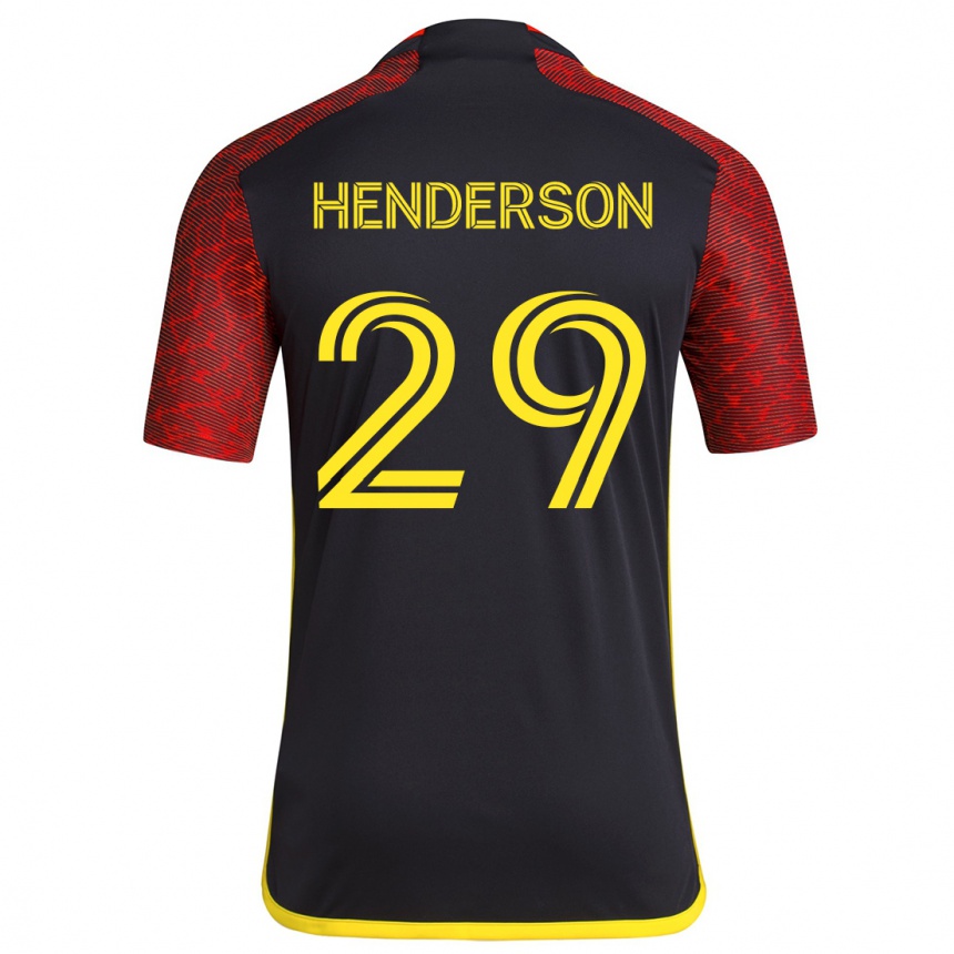 Niño Fútbol Camiseta Anna Henderson #29 Negro Rojo 2ª Equipación 2024/25