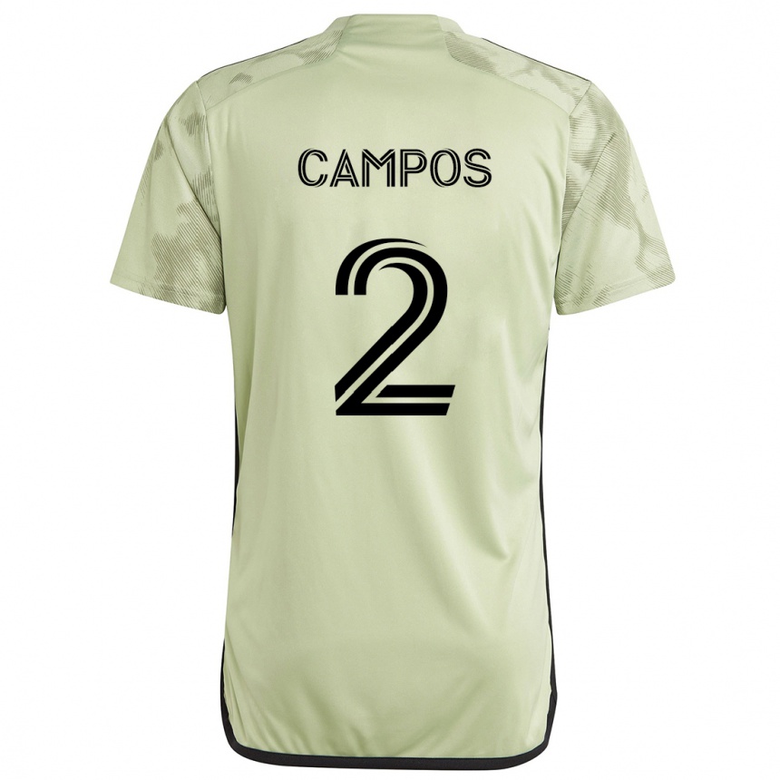 Niño Fútbol Camiseta Omar Campos #2 Verde Claro 2ª Equipación 2024/25