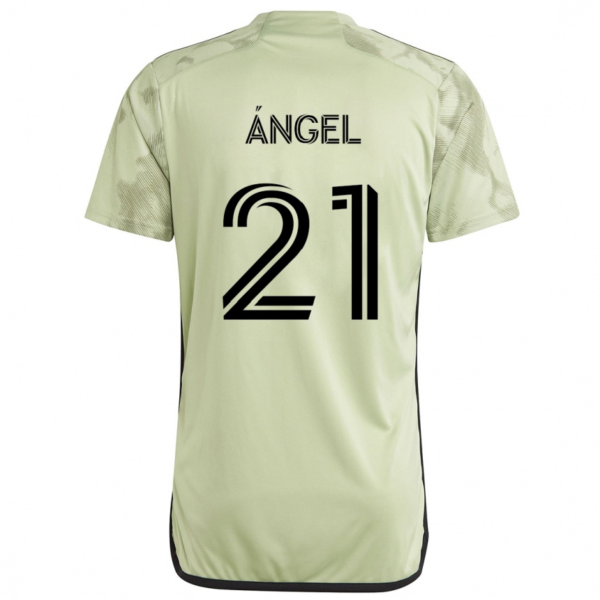 Niño Fútbol Camiseta Tomás Ángel #21 Verde Claro 2ª Equipación 2024/25