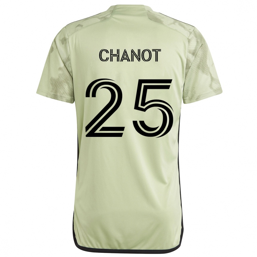 Niño Fútbol Camiseta Maxime Chanot #25 Verde Claro 2ª Equipación 2024/25