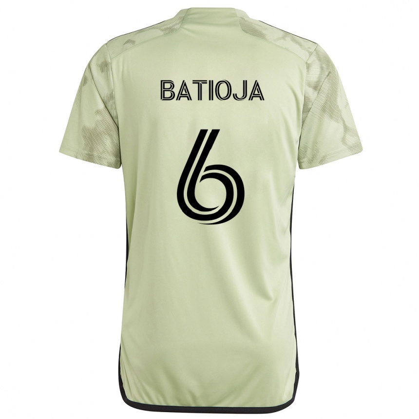 Niño Fútbol Camiseta Jeremy Batioja #6 Verde Claro 2ª Equipación 2024/25