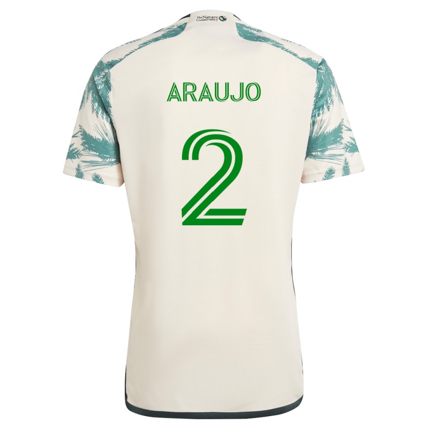 Niño Fútbol Camiseta Miguel Araujo #2 Beige Marrón 2ª Equipación 2024/25