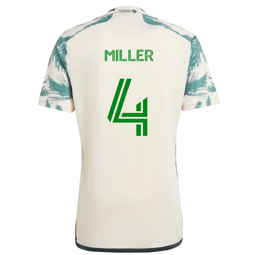 Niño Fútbol Camiseta Kamal Miller #4 Beige Marrón 2ª Equipación 2024/25