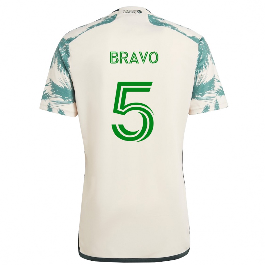 Niño Fútbol Camiseta Claudio Bravo #5 Beige Marrón 2ª Equipación 2024/25