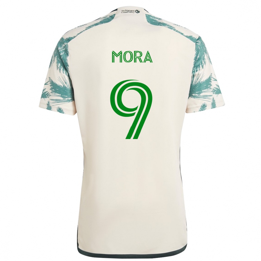 Niño Fútbol Camiseta Felipe Mora #9 Beige Marrón 2ª Equipación 2024/25