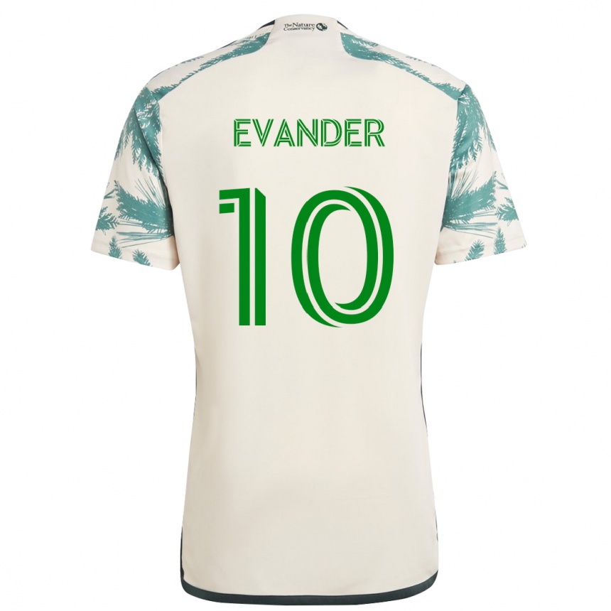 Niño Fútbol Camiseta Evander #10 Beige Marrón 2ª Equipación 2024/25