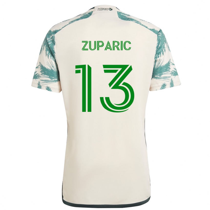 Niño Fútbol Camiseta Dario Zuparic #13 Beige Marrón 2ª Equipación 2024/25