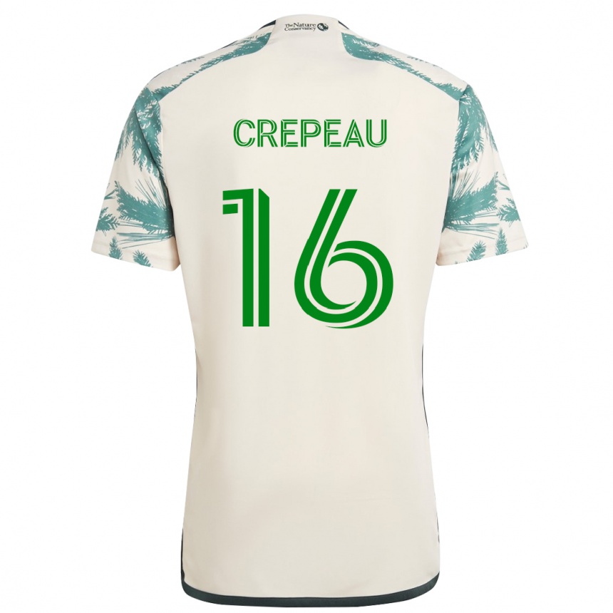 Niño Fútbol Camiseta Maxime Crépeau #16 Beige Marrón 2ª Equipación 2024/25