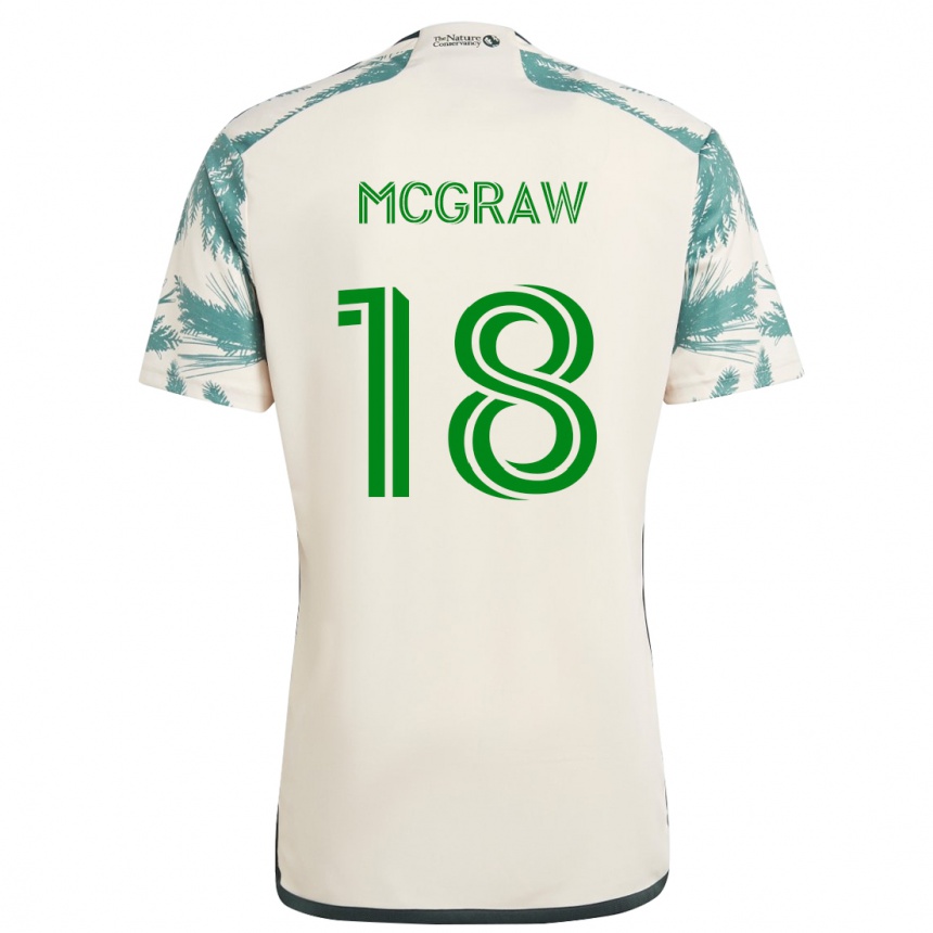 Niño Fútbol Camiseta Zac Mcgraw #18 Beige Marrón 2ª Equipación 2024/25