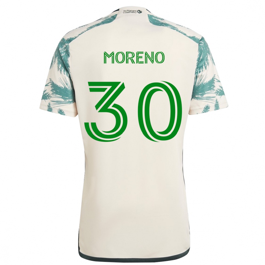 Niño Fútbol Camiseta Santiago Moreno #30 Beige Marrón 2ª Equipación 2024/25