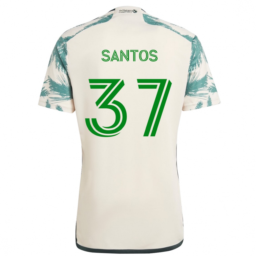 Niño Fútbol Camiseta Noah Santos #37 Beige Marrón 2ª Equipación 2024/25