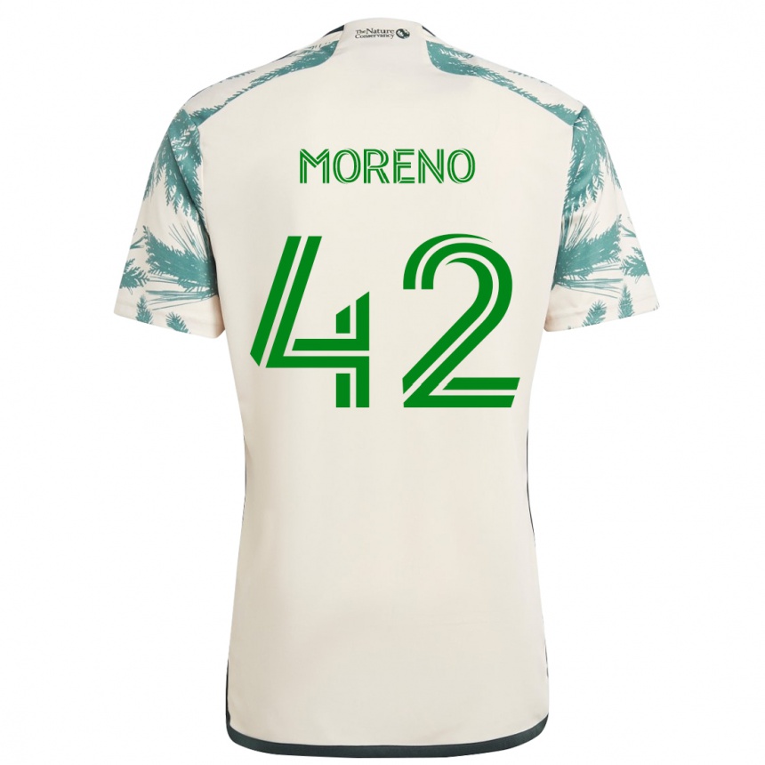 Niño Fútbol Camiseta Alexis Moreno #42 Beige Marrón 2ª Equipación 2024/25