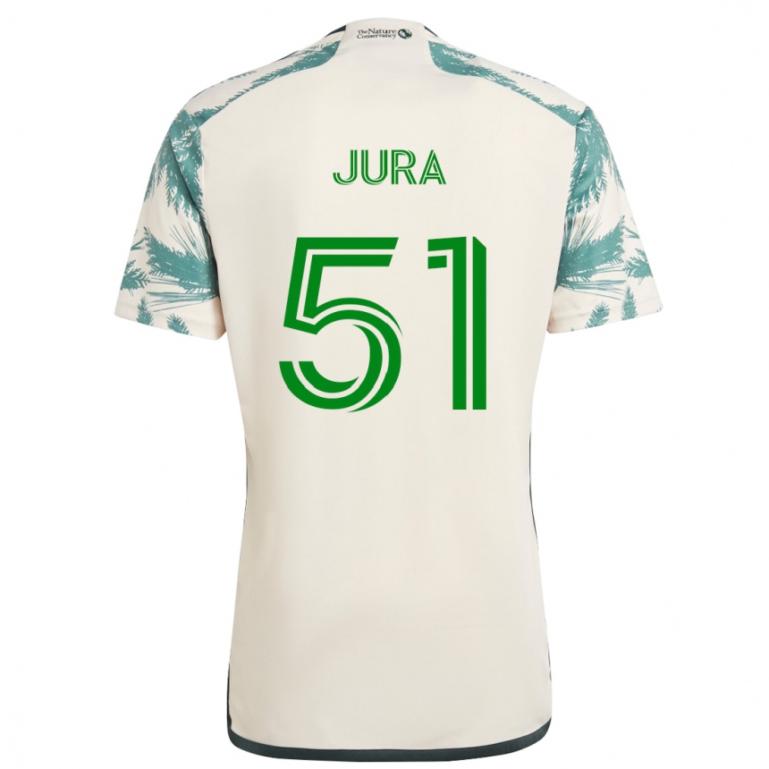 Niño Fútbol Camiseta Sawyer Jura #51 Beige Marrón 2ª Equipación 2024/25