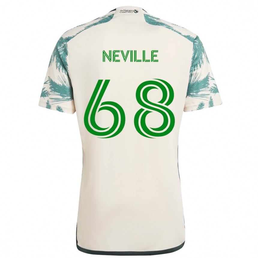 Niño Fútbol Camiseta Harvey Neville #68 Beige Marrón 2ª Equipación 2024/25