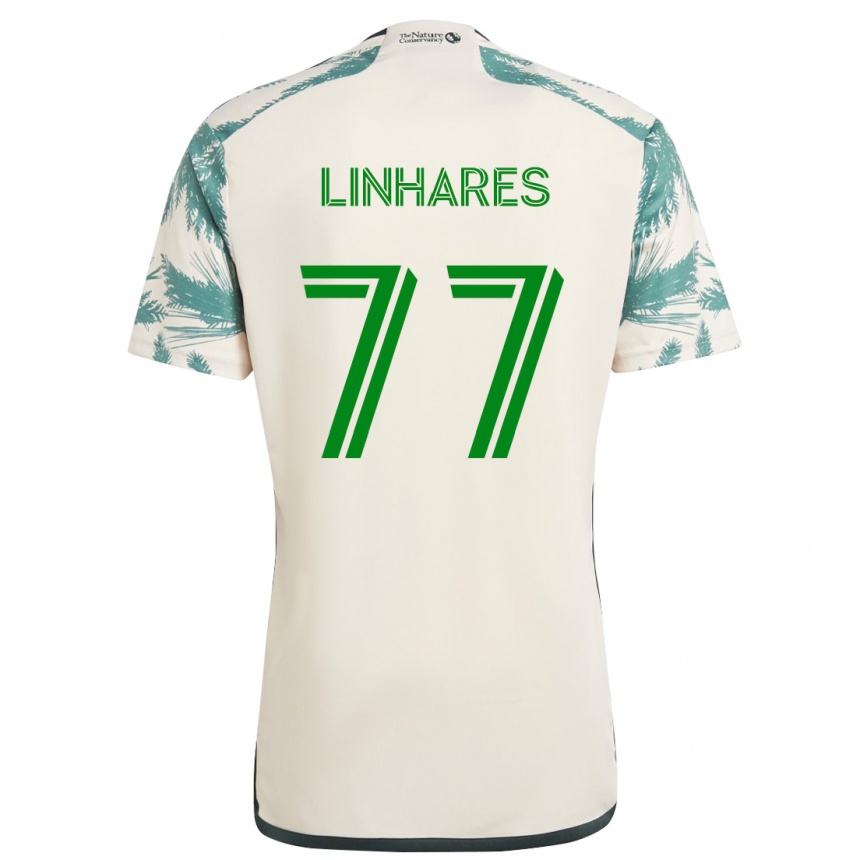 Niño Fútbol Camiseta Kyle Linhares #77 Beige Marrón 2ª Equipación 2024/25