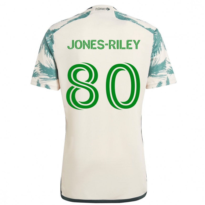 Niño Fútbol Camiseta Jaden Jones-Riley #80 Beige Marrón 2ª Equipación 2024/25