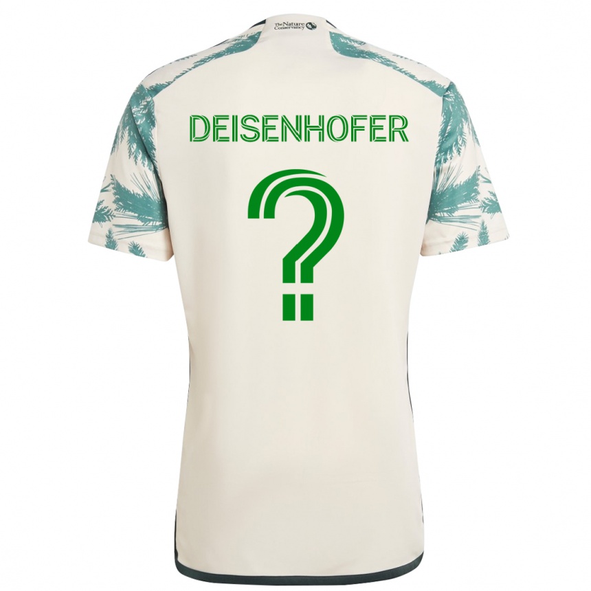 Niño Fútbol Camiseta Maximilian Deisenhofer #0 Beige Marrón 2ª Equipación 2024/25