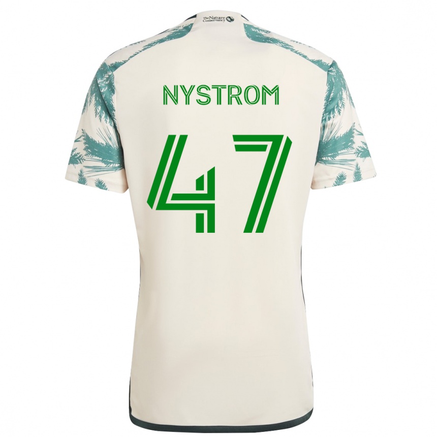 Niño Fútbol Camiseta Maximo Nystrom #47 Beige Marrón 2ª Equipación 2024/25